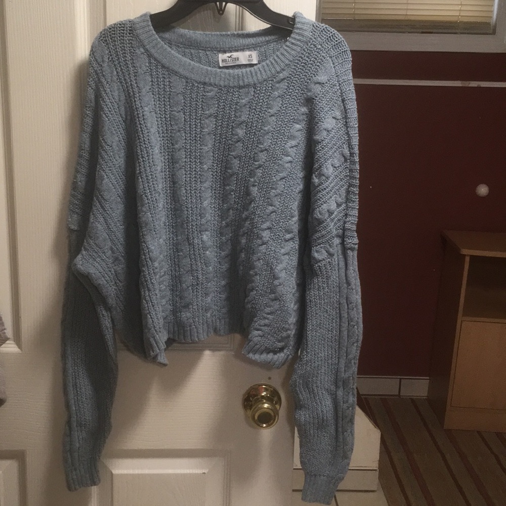 Hollister blue cropped sweater